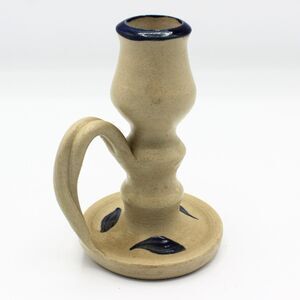 Vintage Tapered Candlestick by Williamsburg Pottery Ceramic Stoneware Colonial